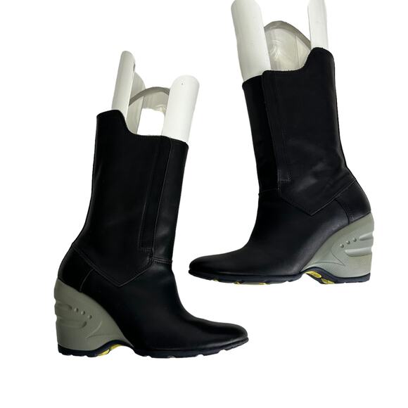 Underdog we make noise not clothes black clubwear raver dance wedge boots - Picture 1 of 14